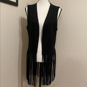 Blank NYC Black sueded fringe vest . NEW condition .